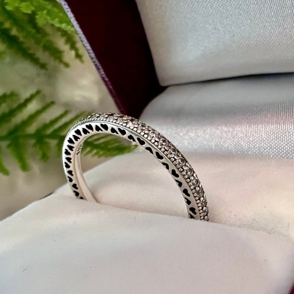 Pandora Sparkle and Hearts CZ Eterity Ring Size 9 - Hard to find size! - Picture 5 of 16